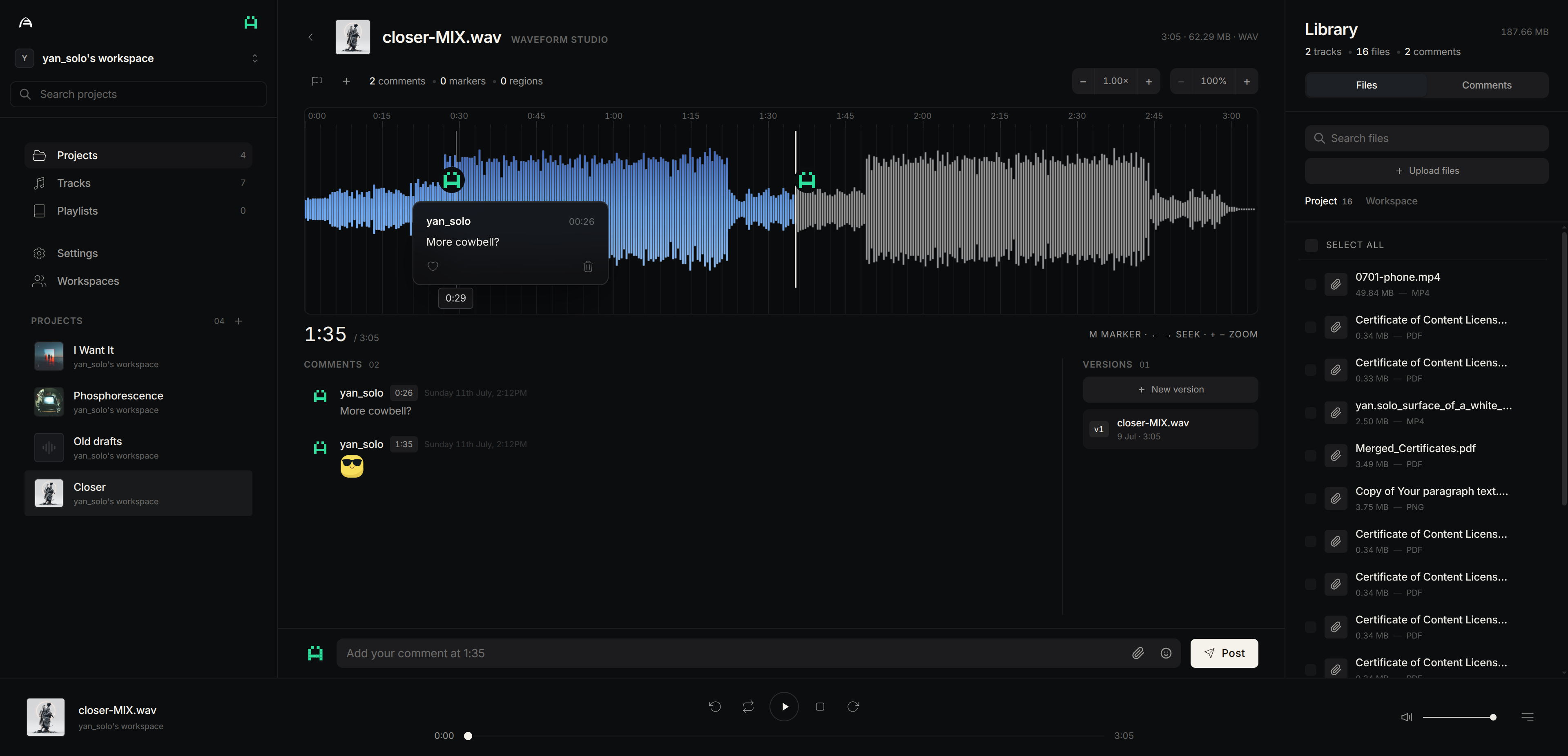 Arktide - dedicated waveform view with granular audio controls
